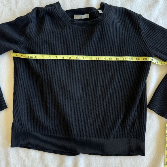 VINCE Tie Back Cashmere Cotton Blend Black Sweater Size XS - Picture 7 of 9